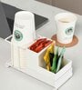 White Carbon Steel Paper Cup Storage Organizer