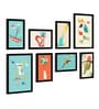 Paper Framed Kids Art Black Set Of 8 Art Print