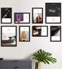 Paper Framed Musical Instruments Black Set Of 8 Art Print