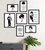 Paper Framed Poster Charming Charlie Black White Set Of 7 Art Print