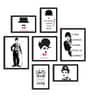 Paper Framed Poster Charming Charlie Black White Set Of 7 Art Print