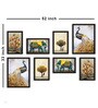 Paper Framed Royal Animals & Peacock Black Set Of 8 Art Print