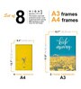 Paper Framed Sunshine Senorita Yellow & White Set Of 8 Art Print