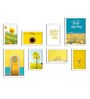 Paper Framed Sunshine Senorita Yellow & White Set Of 8 Art Print