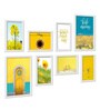 Paper Framed Sunshine Senorita Yellow & White Set Of 8 Art Print