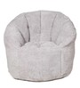 Papillon XXXL Round Bean Bag With Beans In Grey Colour