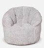 Papillon XXXL Round Bean Bag With Beans In Grey Colour
