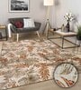 Paprika Floral Polyester 9' X 12' Machine Made Carpet