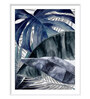 Paradise Athena Blue Paper Framed Landscape Art Panels Set of 3