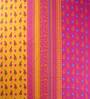 Paradise Floral Pink & Mustard Digital Printed 110 TC 100% Cotton Double Bedsheet with 2 Pillow Covers