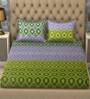 Paradise Geometric Green Digital Printed 110 TC 100% Cotton Double Bedsheet with 2 Pillow Covers