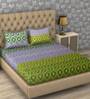 Paradise Geometric Green Digital Printed 110 TC 100% Cotton Double Bedsheet with 2 Pillow Covers