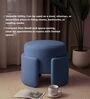 Paradiso Fabric Pouffe In Denim Blue Colour