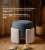 Paradiso Velvet Pouffe In Baltic Blue & Camel Beige Colour