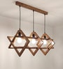 Paragon 3 Lights Brown Solid Wood Linear Chandelier Cluster Hanging Light