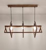 Paragon 3 Lights Brown Solid Wood Linear Chandelier Cluster Hanging Light