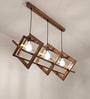 Paragon 3 Lights Brown Solid Wood Linear Chandelier Cluster Hanging Light