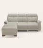 Parana Leatherette L Shape Recliner Sofa In Beige Colour