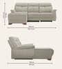 Parana Leatherette L Shape Recliner Sofa In Beige Colour