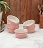 Parikrama 250ml Red & White Ceramic (Set of 6) Dinner Bowl
