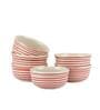 Parikrama 250ml Red & White Ceramic (Set of 6) Dinner Bowl