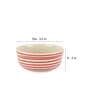 Parikrama 250ml Red & White Ceramic (Set of 6) Dinner Bowl