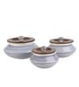 Parikrama Blue Spiral (Set of 3) ceramic Serving Bowl with Lid