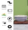 Parikrama 350ml White & Blue Ceramic (Set of 2) Dinner Bowl