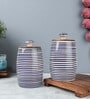 Parikrama Blue Spiral 450ml (Set of 2) Ceramic Storage Jar