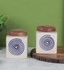 Parikrama Blue Spiral 450ml (Set of 2) Ceramic Storage Jar
