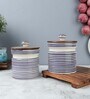 Parikrama Blue Spiral 600ml (Set of 2) Ceramic Storage Jar