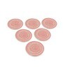Parikrama Red Spiral (Set of 6) Ceramic Table Coaster