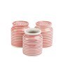 Parikrama Red Spiral 100ml (Set of 3) Ceramic Salt & Pepper Shaker & Thoothpick Holder