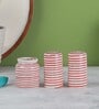 Parikrama Red Spiral 100ml (Set of 3) Ceramic Salt & Pepper Shaker & Thoothpick Holder