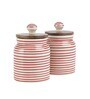 (Set of 2) 300ml Ceramic Parikrama Red Spiral Storage Jar