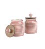 (Set of 2) 300ml Ceramic Parikrama Red Spiral Storage Jar
