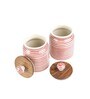 (Set of 2) 300ml Ceramic Parikrama Red Spiral Storage Jar