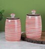 Parikrama Red Spiral 450ml (Set of 2) Ceramic Storage Jar