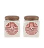 Parikrama Red Spiral 450ml (Set of 2) Ceramic Storage Jar