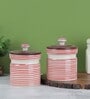 Parikrama Red Spiral 600ml (Set of 2) Ceramic Storage Jar