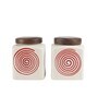 Parikrama Red Spiral 800ml (Set of 2) Ceramic Storage Jar Parikrama Red Spiral 800ml (Set of 2) Ceramic Storage Jar