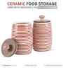 Parikrama Red Spiral Leak Proof Ceramic Small Dholak Jars Set of Two