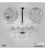 Paris 8 Arm Ceiling Chandelier In Chrome & Clear Finish With Glass Crystal Drops & Trim