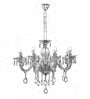 Paris 8 Arm Ceiling Chandelier In Chrome & Clear Finish With Glass Crystal Drops & Trim