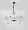 Paris 8 Arm Ceiling Chandelier In Chrome & Clear Finish With Glass Crystal Drops & Trim