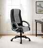 Paris Leatherette HB Executive Chair In Grey & Black Colour