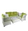 Paris Wicker 2+1+1 Sofa Set In Beige And Brown Color