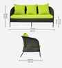 Paris Wicker 2+1+1 Sofa Set In Black And Brown Dual Tone Color