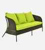Paris Wicker 2+1+1 Sofa Set In Black And Brown Dual Tone Color