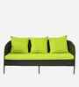 Paris Wicker 2+1+1 Sofa Set In Black And Brown Dual Tone Color